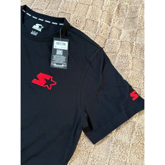 NWT New Starter Mens Sunset Beach Regular-Fit Logo Graphic T-Shirt 100% Cotton L - Picture 8 of 11